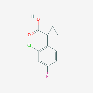 molecular formula C10H8ClFO2 B3058833 1-(2-Chloro-4-fluorophenyl)cyclopropane-1-carboxylic acid CAS No. 920501-50-4
