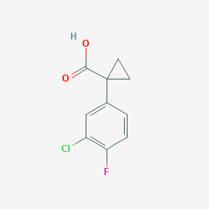 molecular formula C10H8ClFO2 B3058834 1-(3-氯-4-氟苯基)环丙烷-1-羧酸 CAS No. 920501-66-2