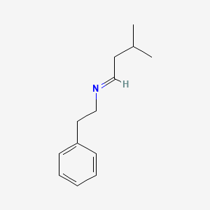 molecular formula C13H19N B3058853 Benzeneethanamine, N-(3-methylbutylidene)- CAS No. 92195-46-5