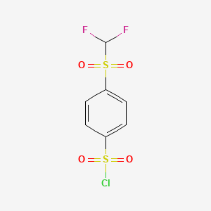molecular formula C7H5ClF2O4S2 B3058876 4-[(Difluoromethyl)sulfonyl]benzenesulfonyl chloride CAS No. 923204-51-7