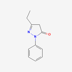 molecular formula C11H12N2O B3058911 3H-Pyrazol-3-one, 5-ethyl-2,4-dihydro-2-phenyl- CAS No. 92753-34-9