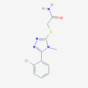 molecular formula C11H11ClN4OS B305892 2-{[5-(2-chlorophenyl)-4-methyl-4H-1,2,4-triazol-3-yl]sulfanyl}acetamide 