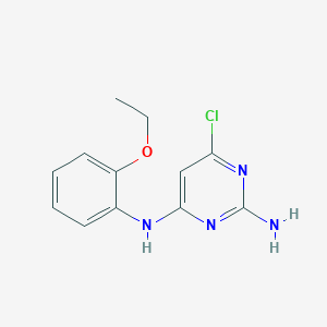 molecular formula C12H13ClN4O B3058944 6-chloro-N4-(2-ethoxyphenyl)pyrimidine-2,4-diamine CAS No. 93003-22-6