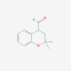 molecular formula C12H14O2 B3058960 2,2-Dimethyl-3,4-dihydro-2H-1-benzopyran-4-carbaldehyde CAS No. 93193-94-3