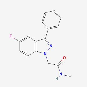 molecular formula C16H14FN3O B3058963 2-(5-Fluoro-3-phenyl-1H-indazol-1-yl)-N-methylacetamide CAS No. 93201-42-4