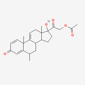 molecular formula C24H30O5 B3058968 17-Hydroxy-6-methyl-3,20-dioxopregna-1,4,9(11)-trien-21-yl acetate CAS No. 93239-37-3