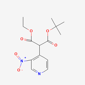 molecular formula C14H18N2O6 B3058969 1-Tert-butyl 3-ethyl 2-(3-nitropyridin-4-yl)propanedioate CAS No. 932702-14-2