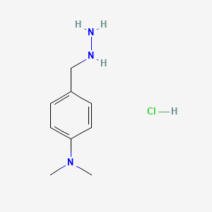 molecular formula C9H16ClN3 B3058976 N,N-Dimethyl-alpha-hydrazino-p-toluidine hydrochloride CAS No. 93335-92-3