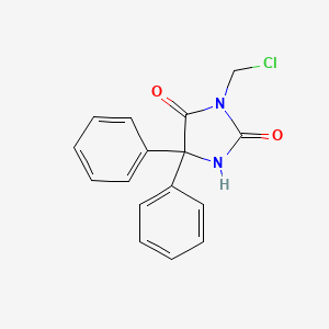 molecular formula C16H13ClN2O2 B3058977 3-(Chloromethyl)-5,5-diphenylimidazolidine-2,4-dione CAS No. 93360-07-7