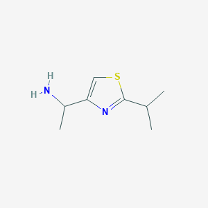 molecular formula C8H14N2S B3058983 1-[2-(Propan-2-yl)-1,3-thiazol-4-yl]ethan-1-amine CAS No. 933707-22-3