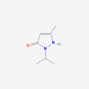 molecular formula C7H12N2O B3058991 1H-Pyrazol-5-ol, 3-methyl-1-(1-methylethyl)- CAS No. 934-49-6