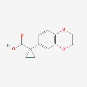 molecular formula C12H12O4 B3059016 1-(2,3-Dihydrobenzo[b][1,4]dioxin-6-yl)cyclopropanecarboxylic acid CAS No. 936727-94-5