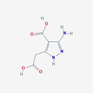 molecular formula C6H7N3O4 B3059017 5-Amino-3-(carboxymethyl)-1H-pyrazole-4-carboxylic acid CAS No. 936731-80-5