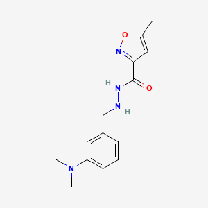 molecular formula C14H18N4O2 B3059026 3-ISOXAZOLECARBOXYLIC ACID, 5-METHYL-, 2-(m-(DIMETHYLAMINO)BENZYL)HYDRAZIDE CAS No. 93760-76-0