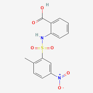 2-(((2-Methyl-5-nitrophenyl)sulphonyl)amino)benzoic acid