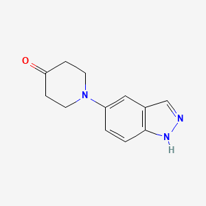 molecular formula C12H13N3O B3059046 1-(1H-Indazol-5-YL)piperidin-4-one CAS No. 938458-75-4