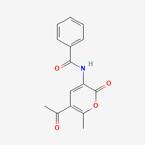 Benzamide, N-(5-acetyl-6-methyl-2-oxo-2H-pyran-3-yl)-