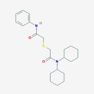 molecular formula C22H32N2O2S B305906 2-[2-(dicyclohexylamino)-2-oxoethyl]sulfanyl-N-phenylacetamide CAS No. 6465-11-8
