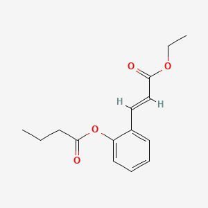 molecular formula C15H18O4 B3059066 2-(3-Ethoxy-3-oxoprop-1-enyl)phenyl butyrate CAS No. 94030-84-9