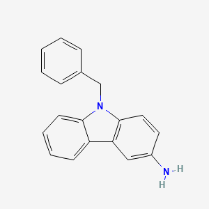 molecular formula C19H16N2 B3059078 9H-Carbazol-3-amine, 9-(phenylmethyl)- CAS No. 94127-09-0