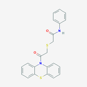 molecular formula C22H18N2O2S2 B305908 2-{[2-oxo-2-(10H-phenothiazin-10-yl)ethyl]sulfanyl}-N-phenylacetamide 