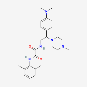 molecular formula C25H35N5O2 B3059085 N1-(2-(4-(dimethylamino)phenyl)-2-(4-methylpiperazin-1-yl)ethyl)-N2-(2,6-dimethylphenyl)oxalamide CAS No. 941869-56-3