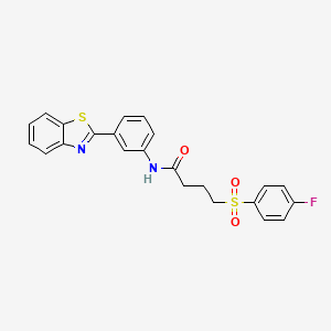 molecular formula C23H19FN2O3S2 B3059091 N-(3-(benzo[d]thiazol-2-yl)phenyl)-4-((4-fluorophenyl)sulfonyl)butanamide CAS No. 941987-61-7