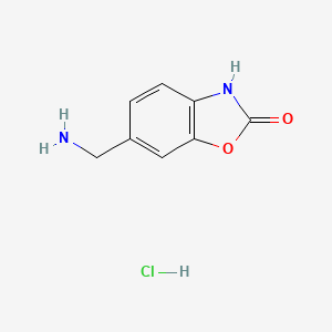 molecular formula C8H9ClN2O2 B3059111 6-(Aminomethyl)-2,3-dihydro-1,3-benzoxazol-2-one hydrochloride CAS No. 943843-63-8