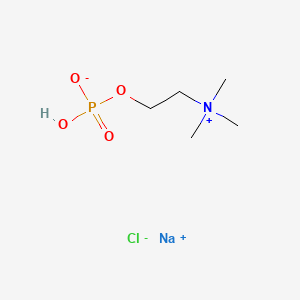 molecular formula C5H14ClNNaO4P B3059112 Trimethyl(2-(phosphonooxy)ethyl)ammonium chloride monosodiumsalt CAS No. 94386-32-0