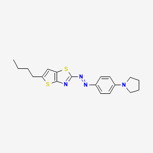 molecular formula C19H22N4S2 B3059128 Thieno[2,3-d]thiazole, 5-butyl-2-[[4-(1-pyrrolidinyl)phenyl]azo]- CAS No. 94495-00-8