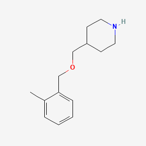 molecular formula C14H21NO B3059149 4-{[(2-Methylbenzyl)oxy]methyl}piperidine CAS No. 946680-51-9