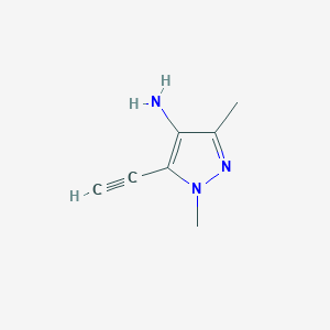 molecular formula C7H9N3 B3059174 5-Ethynyl-1,3-dimethyl-1H-pyrazol-4-amine CAS No. 94990-00-8