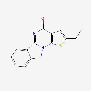 molecular formula C15H12N2OS B3059184 2-ethylthieno[3',2':5,6]pyrimido[2,1-a]isoindol-4(10H)-one CAS No. 951016-44-7