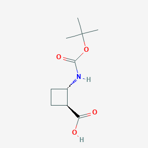 molecular formula C10H17NO4 B3059188 (1S,2S)-2-{[(tert-Butoxy)carbonyl]amino}cyclobutane-1-carboxylic acid CAS No. 951173-39-0