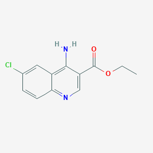 molecular formula C12H11ClN2O2 B3059207 Ethyl 4-Amino-6-chloroquinoline-3-carboxylate CAS No. 955328-25-3
