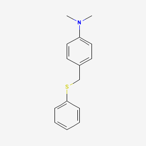 molecular formula C15H17NS B3059213 p-Toluidine, N,N-dimethyl-alpha-(phenylthio)- CAS No. 956-71-8