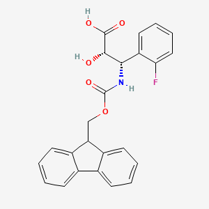 molecular formula C24H20FNO5 B3059237 (2S,3S)-3-((((9H-Fluoren-9-yl)methoxy)carbonyl)amino)-3-(2-fluorophenyl)-2-hydroxypropanoic acid CAS No. 959572-41-9
