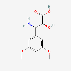 molecular formula C11H15NO5 B3059246 (2S,3S)-3-amino-3-(3,5-dimethoxyphenyl)-2-hydroxypropanoic acid CAS No. 959576-14-8