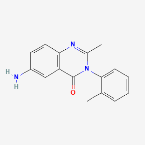 molecular formula C16H15N3O B3059273 6-Amino-2-methyl-3-(2-methylphenyl)quinazolin-4-one CAS No. 963-34-8