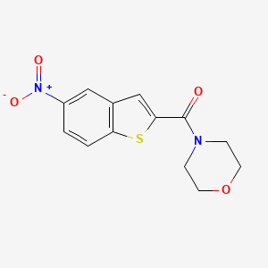 molecular formula C13H12N2O4S B3059281 吗啉，4-[(5-硝基苯并[b]噻吩-2-基)羰基]- CAS No. 96446-86-5