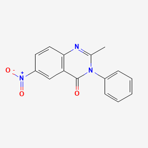 molecular formula C15H11N3O3 B3059290 4(3H)-Quinazolinone, 2-methyl-6-nitro-3-phenyl- CAS No. 966-91-6