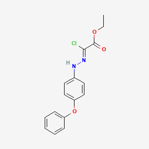 molecular formula C16H15ClN2O3 B3059295 Acetic Acid, Chloro((4-phenoxyphenyl)hydrazono)-, Ethyl Ester CAS No. 96722-55-3