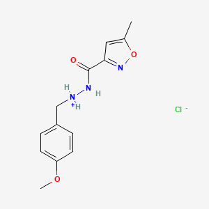 molecular formula C13H16ClN3O3 B3059297 3-Isoxazolecarboxylic acid, 5-methyl-, 2-(p-methoxybenzyl)hydrazide, hydrochloride CAS No. 96730-43-7