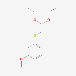 molecular formula C13H20O3S B3059299 (2,2-二乙氧基乙基)(3-甲氧基苯基)硫烷 CAS No. 96803-85-9