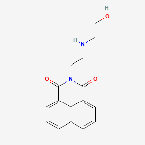 molecular formula C16H16N2O3 B3059300 2-(2-((2-Hydroxyethyl)amino)ethyl)-1H-benzo[de]isoquinoline-1,3(2H)-dione CAS No. 96807-75-9