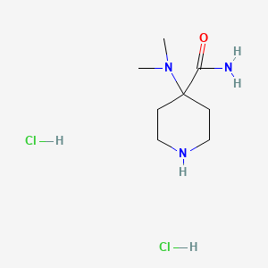molecular formula C8H19Cl2N3O B3059308 4-(Dimethylamino)piperidine-4-carboxamide dihydrochloride CAS No. 97392-68-2