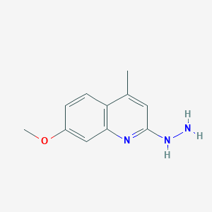 molecular formula C11H13N3O B3059321 2-Hydrazinyl-7-methoxy-4-methylquinoline CAS No. 97892-65-4