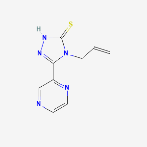 molecular formula C9H9N5S B3059327 4-(prop-2-en-1-yl)-5-(pyrazin-2-yl)-4H-1,2,4-triazole-3-thiol CAS No. 98010-71-0