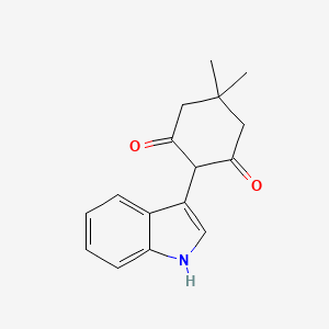 molecular formula C16H17NO2 B3059337 2-(1H-indol-3-yl)-5,5-dimethylcyclohexane-1,3-dione CAS No. 98208-18-5