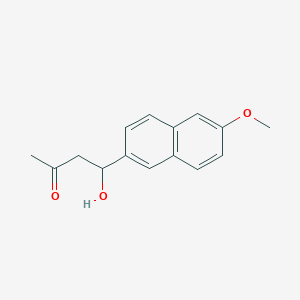 molecular formula C15H16O3 B3059345 2-Butanone, 4-hydroxy-4-(6-methoxy-2-naphthalenyl)- CAS No. 98386-83-5